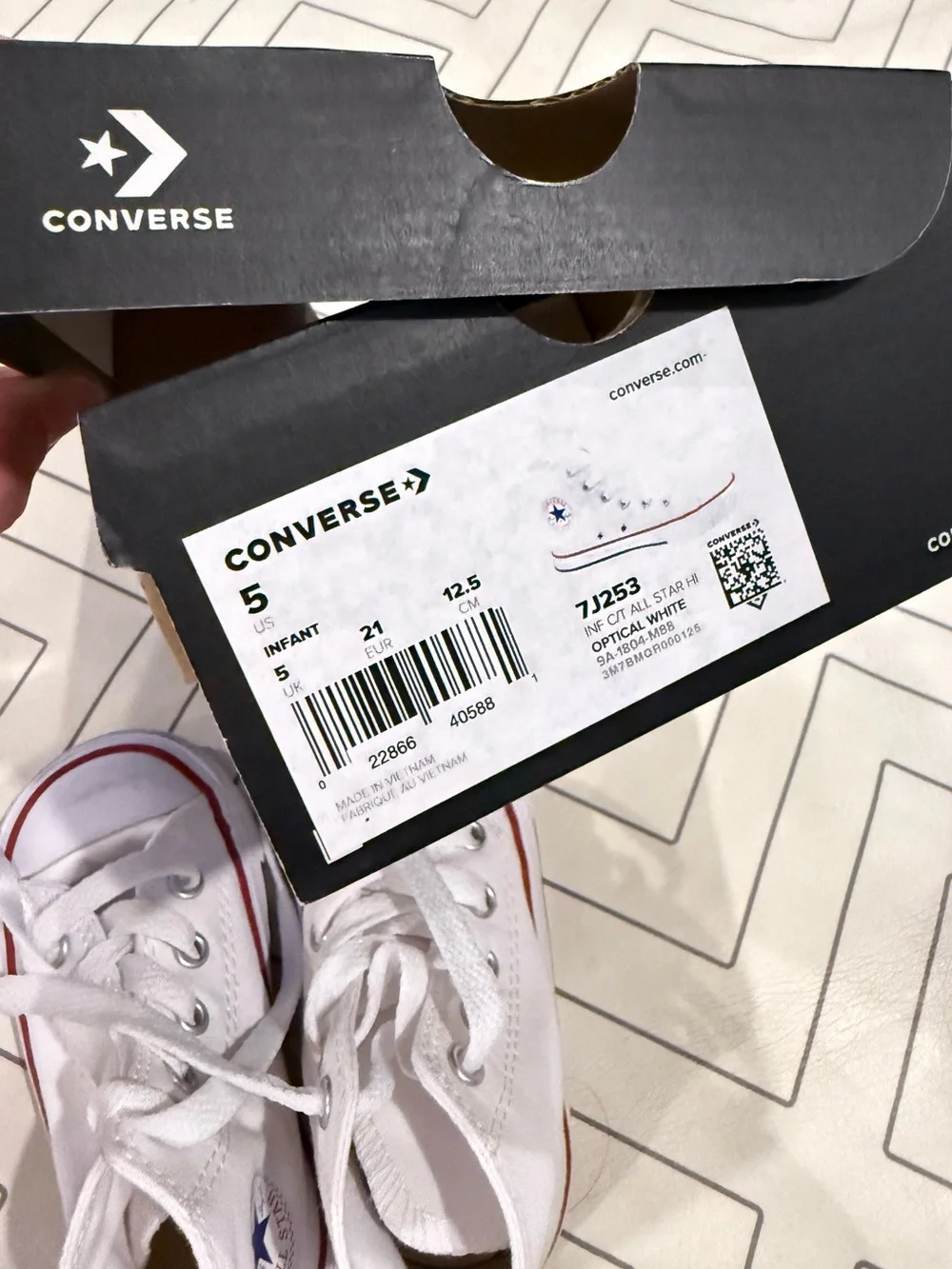 Converse Kids White Canvas High-Top Sneakers